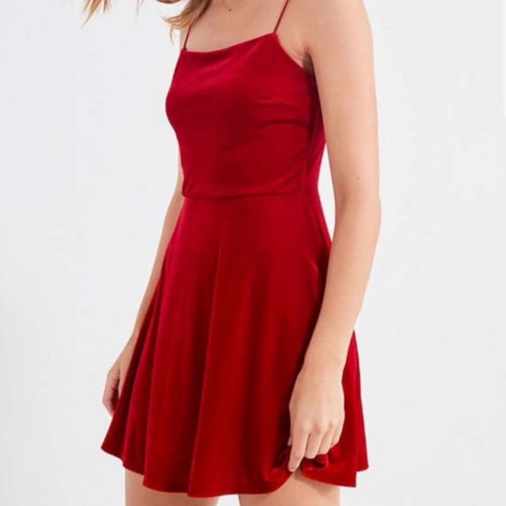 Urban outfitters red velvet dress